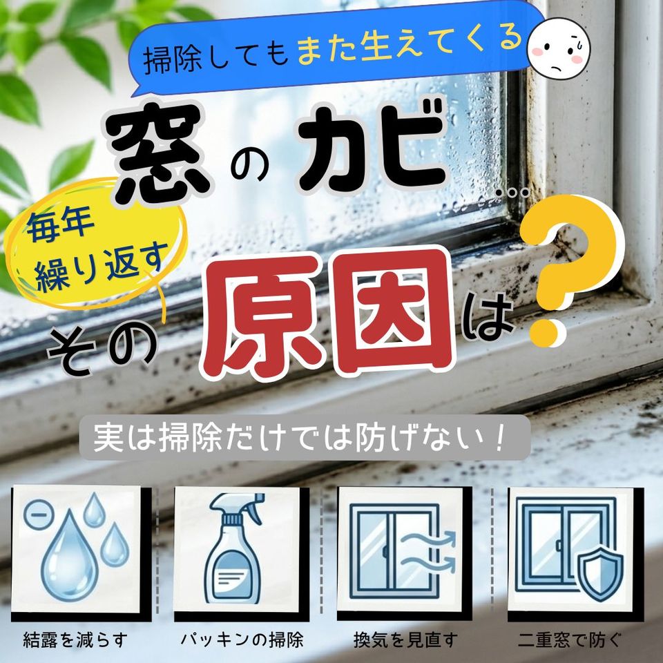 窓のカビが取れない…その原因は？正しい掃除方法と梅雨時期の湿気対策の投稿画像01