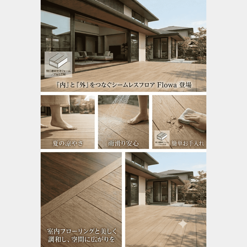 【新商品】三協アルミ 次世代シームレスフロア「Flowa（フロワ）」登場！の投稿画像01